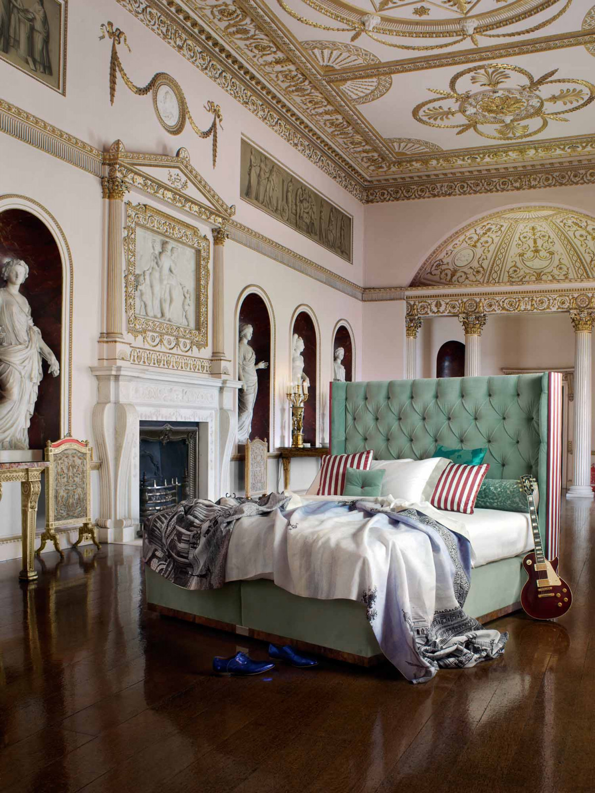 Savoir Beds No 1 mattress with horsehair topper and Hugo headboard