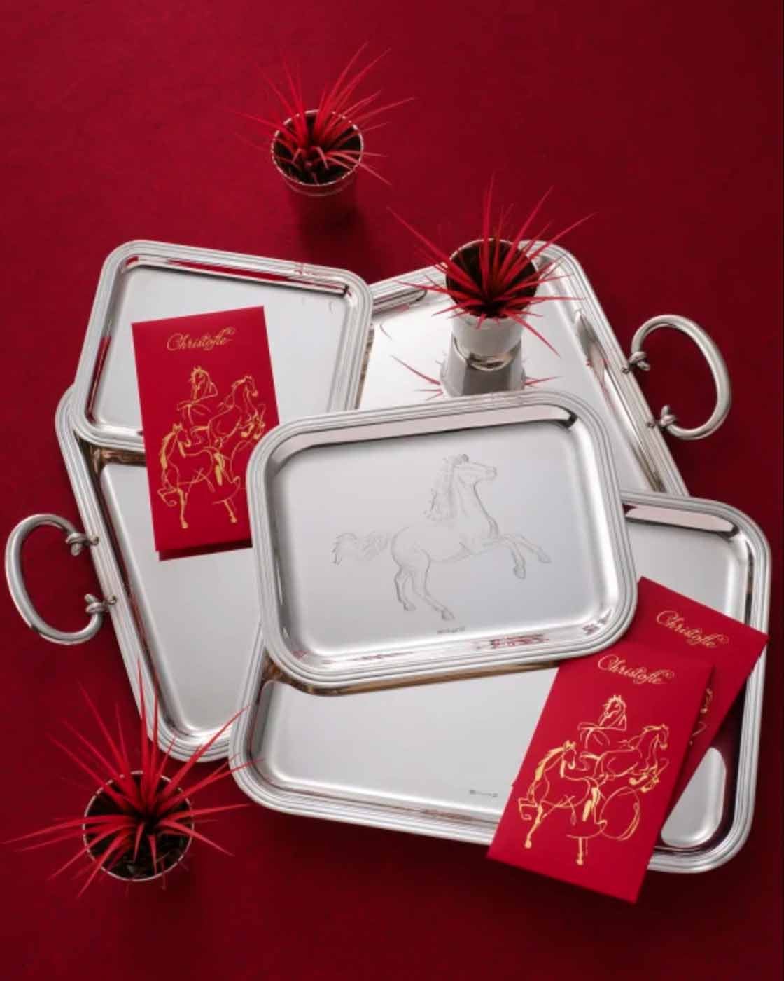 The Christofle Albu tray features a special horse motif for Chinese New Year 2026