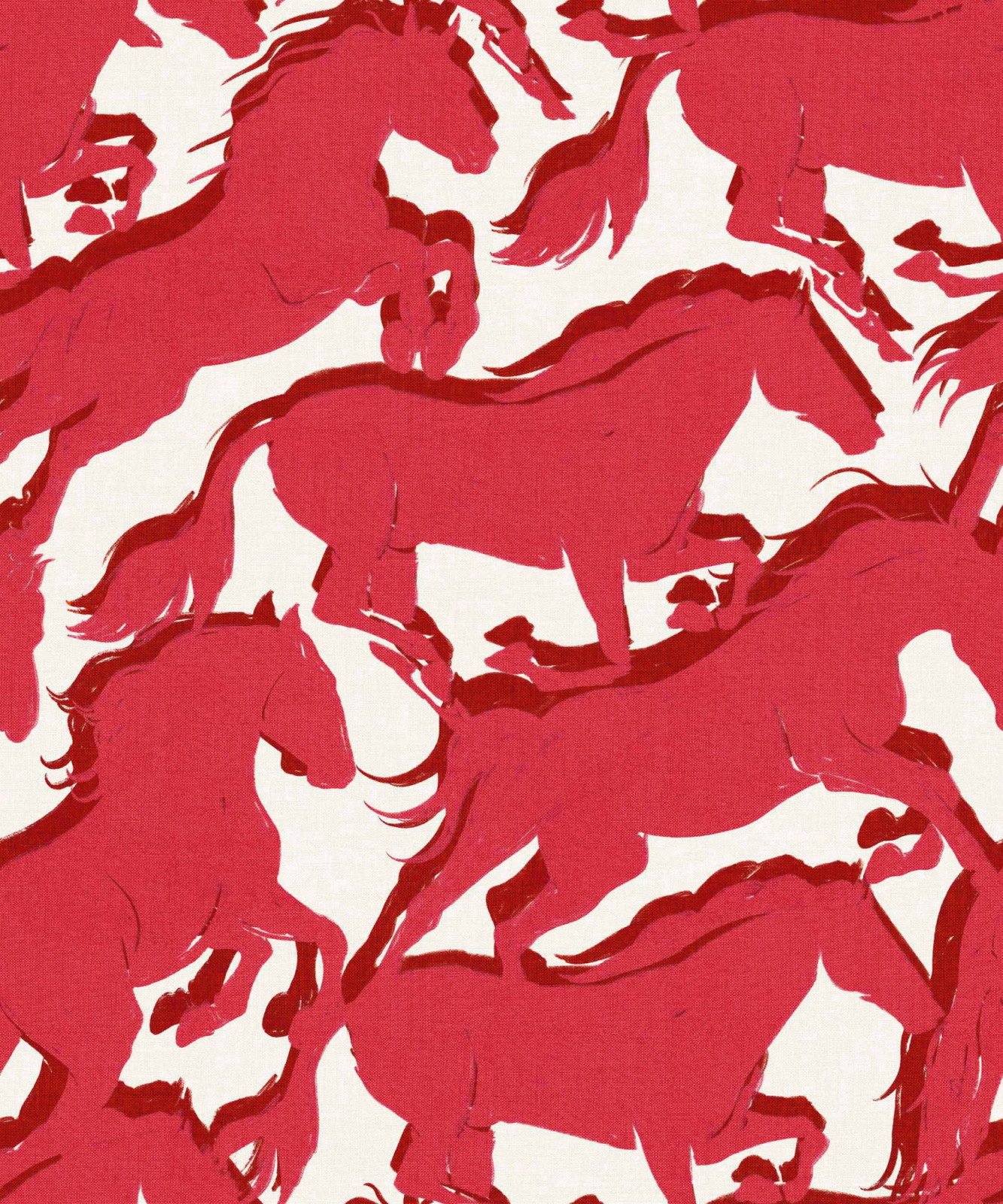 Close-up detail of the Galop wallpaper, depicting a unicorn running with a pack of horses