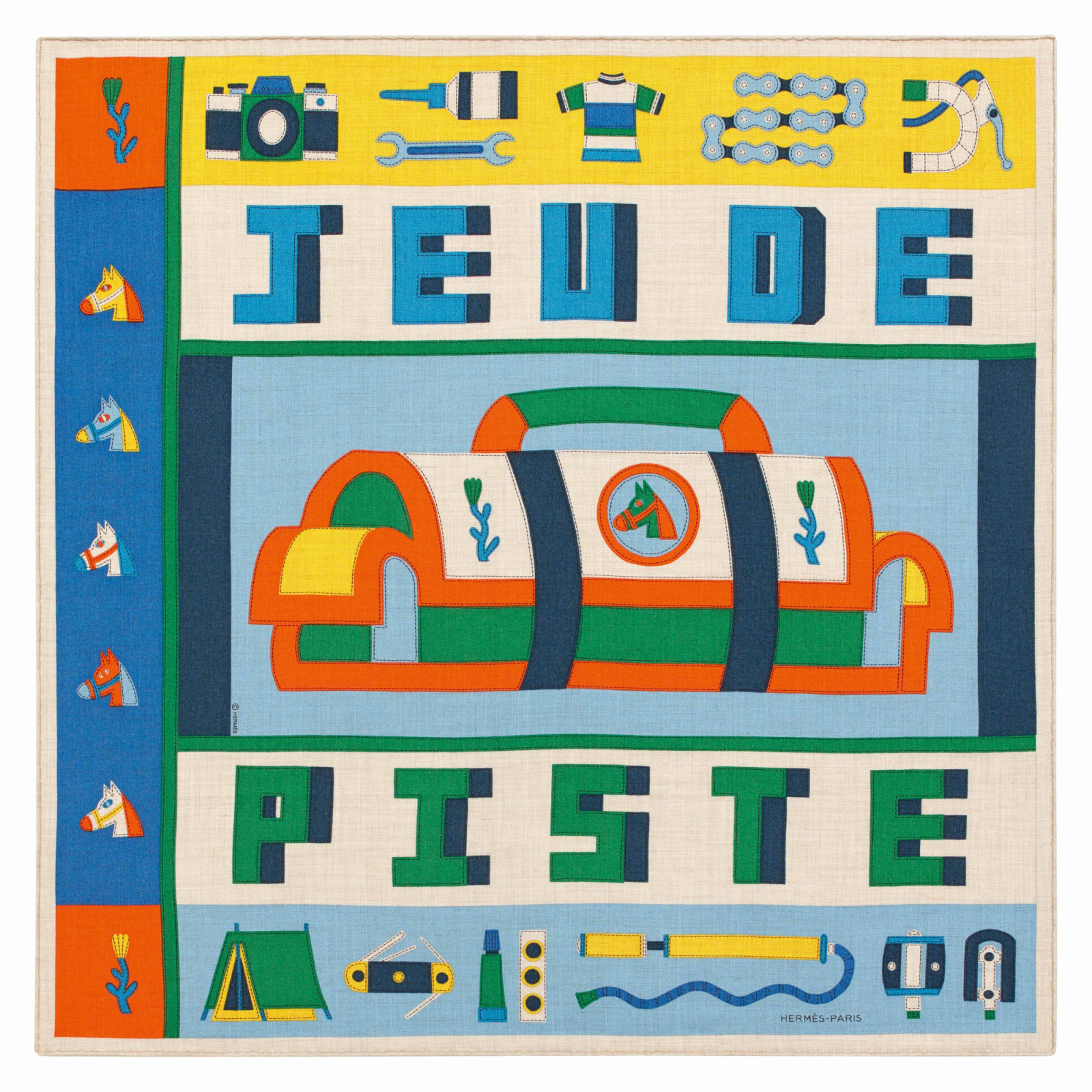 Hermès Carré 65 Jeu de Piste scarf in cashmere and silk
