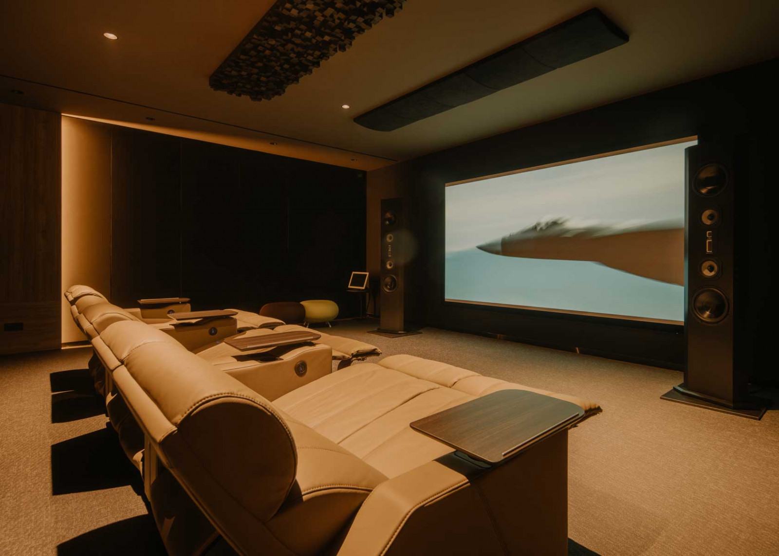 The basement entertainment room