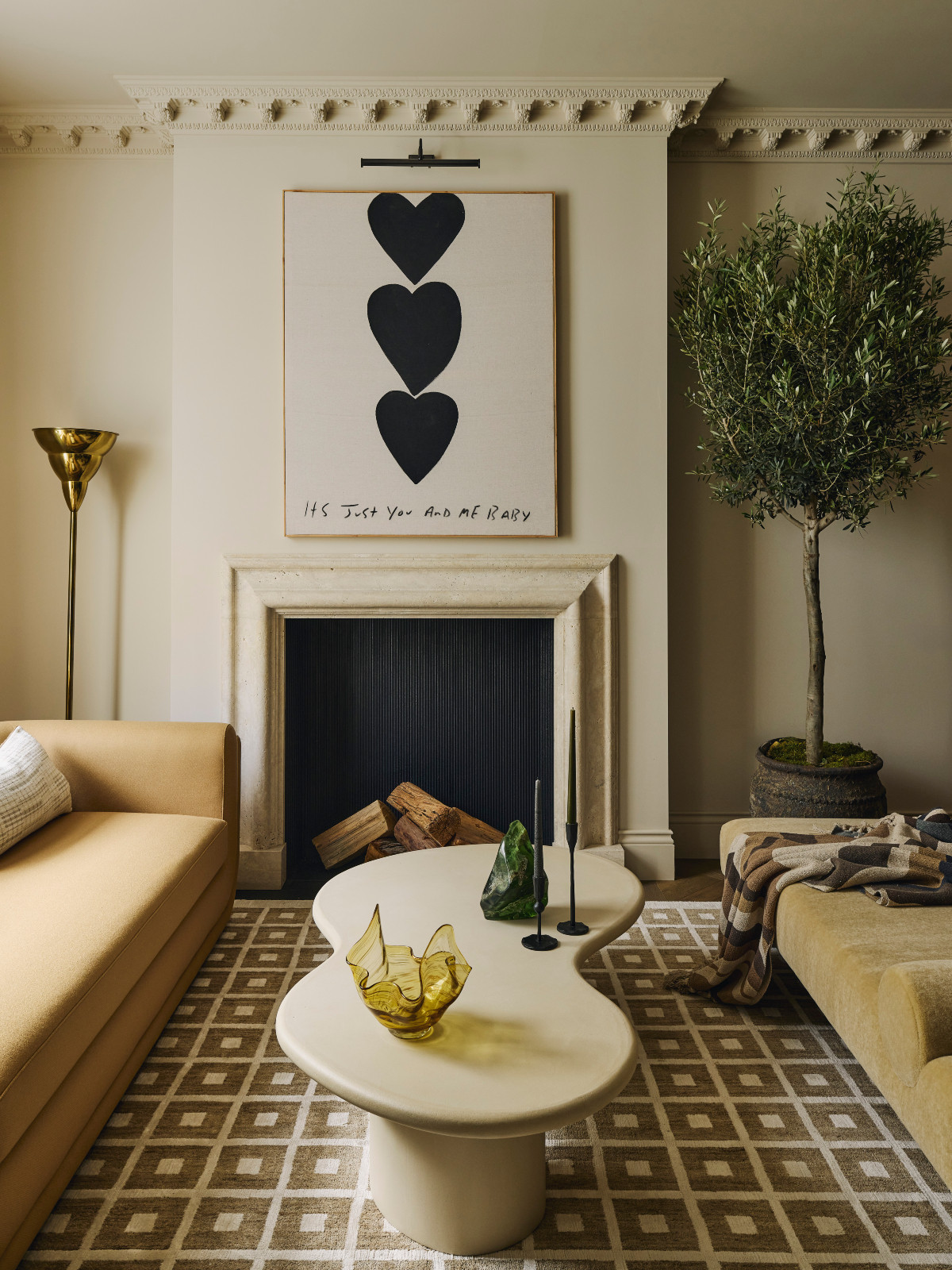 The living room in a Georgian townhouse renovated by Jack Simpson in London, England