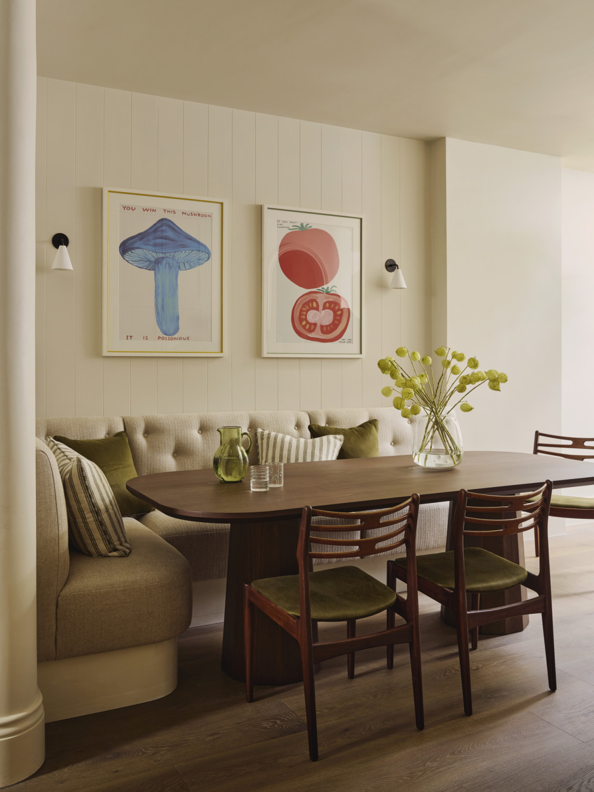 The dining nook in a Georgian townhouse renovated by Jack Simpson in London, England