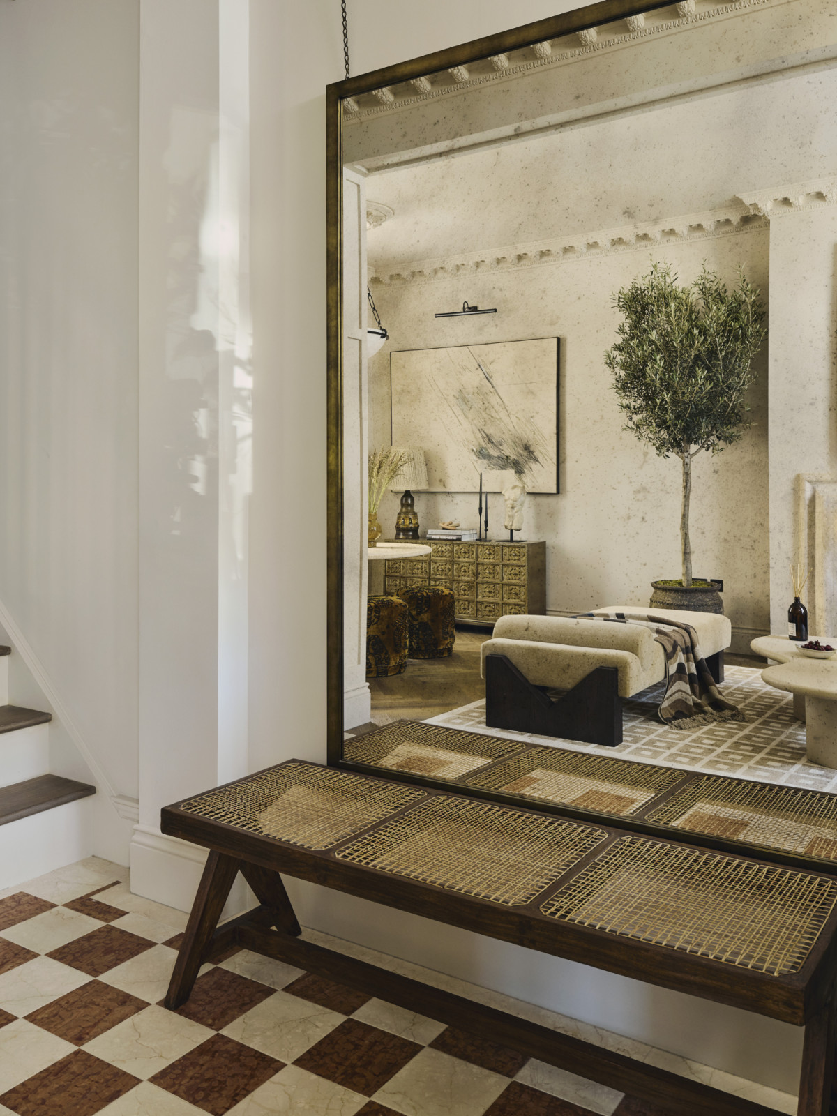 The entryway of a Georgian townhouse renovated by Jack Simpson in London, England