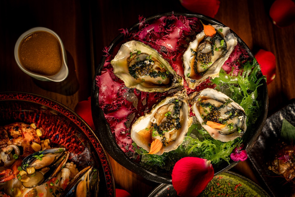Mozayaki oysters, which are part of Mogā’sizakaya sharing menu