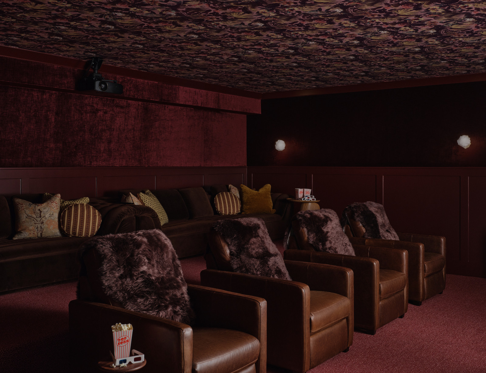 The home theatre in a Pasadena, California home designed by House of Honey