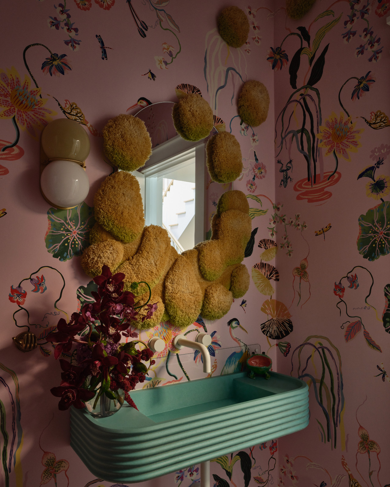 The powder room in a Pasadena, California home designed by House of Honey
