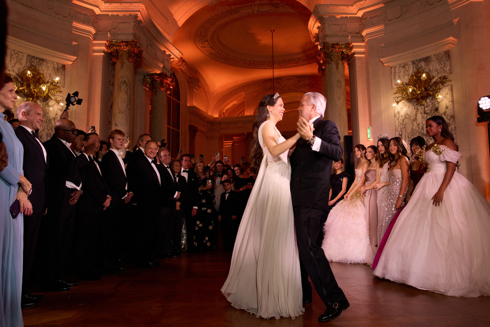 Gabrielle Janssens de Balkany with her father