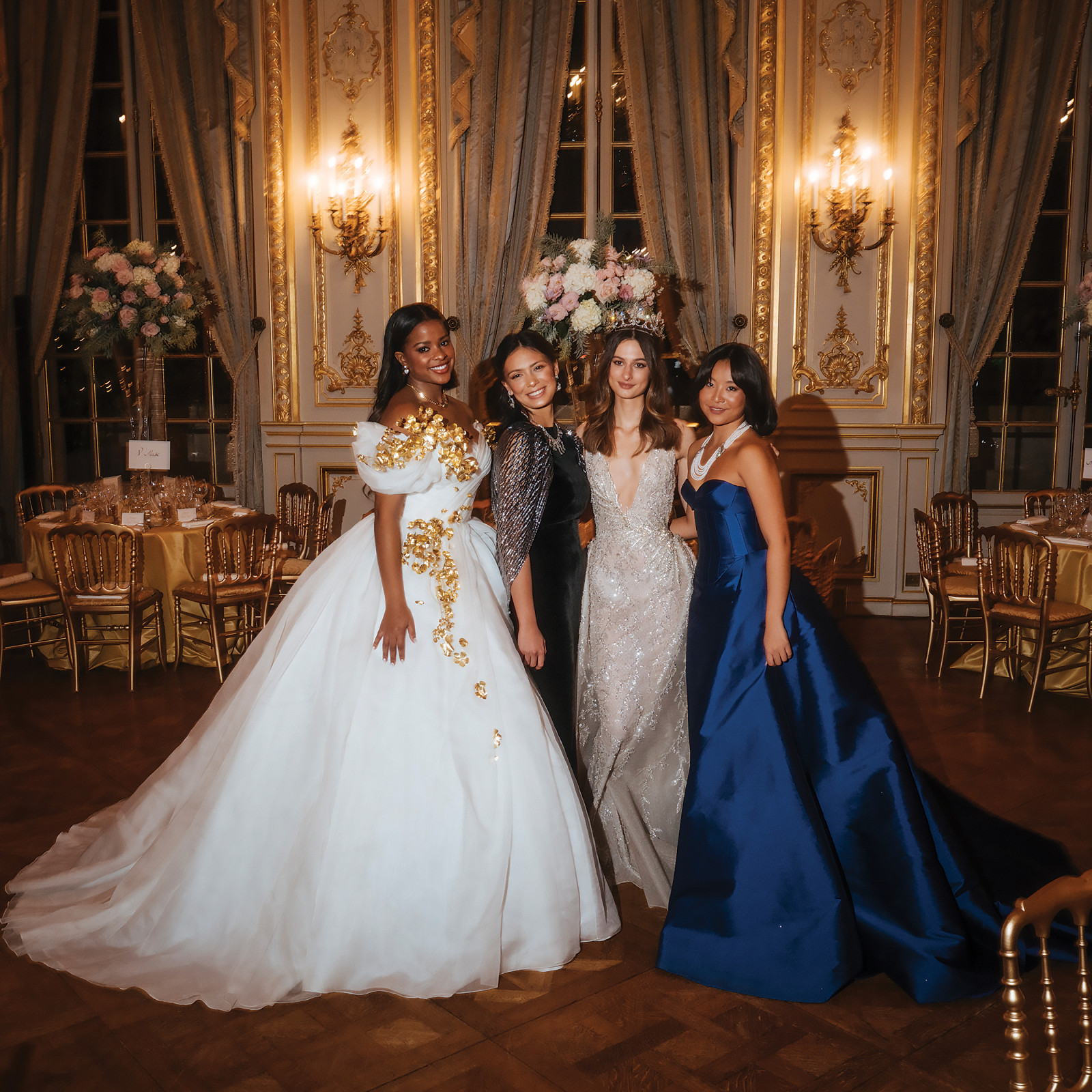 Bronwyn Vance in Stéphane Rolland Haute Couture, Alexandra Cruz-Moxey in Lanvin, HRH Princess Eulalia d’Orléans Bourbon in Tony Ward Couture, Jillian K Chan in Georges Hobeika Haute Couture
