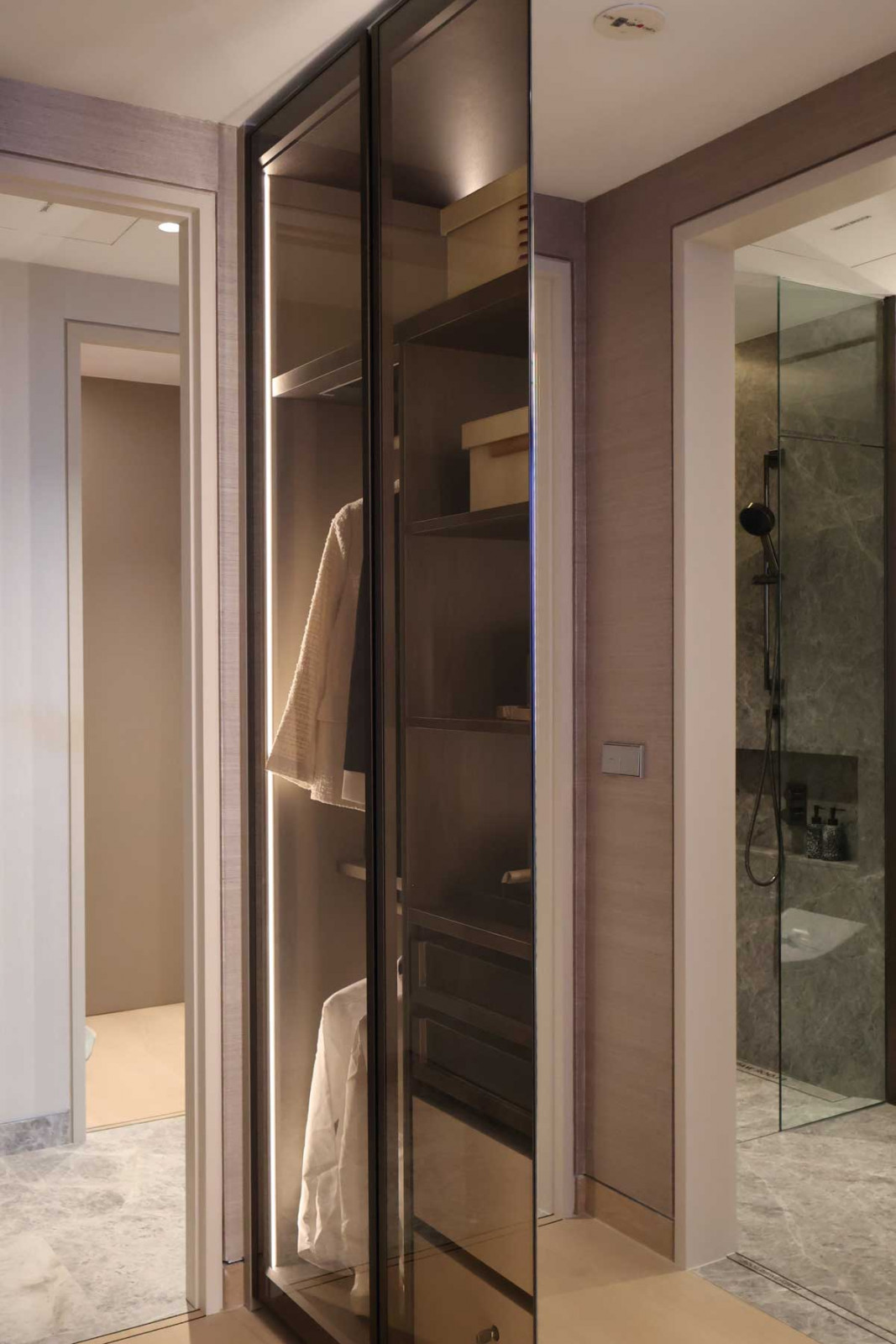 The glass cabinet doors are manufactured at its in-house factory