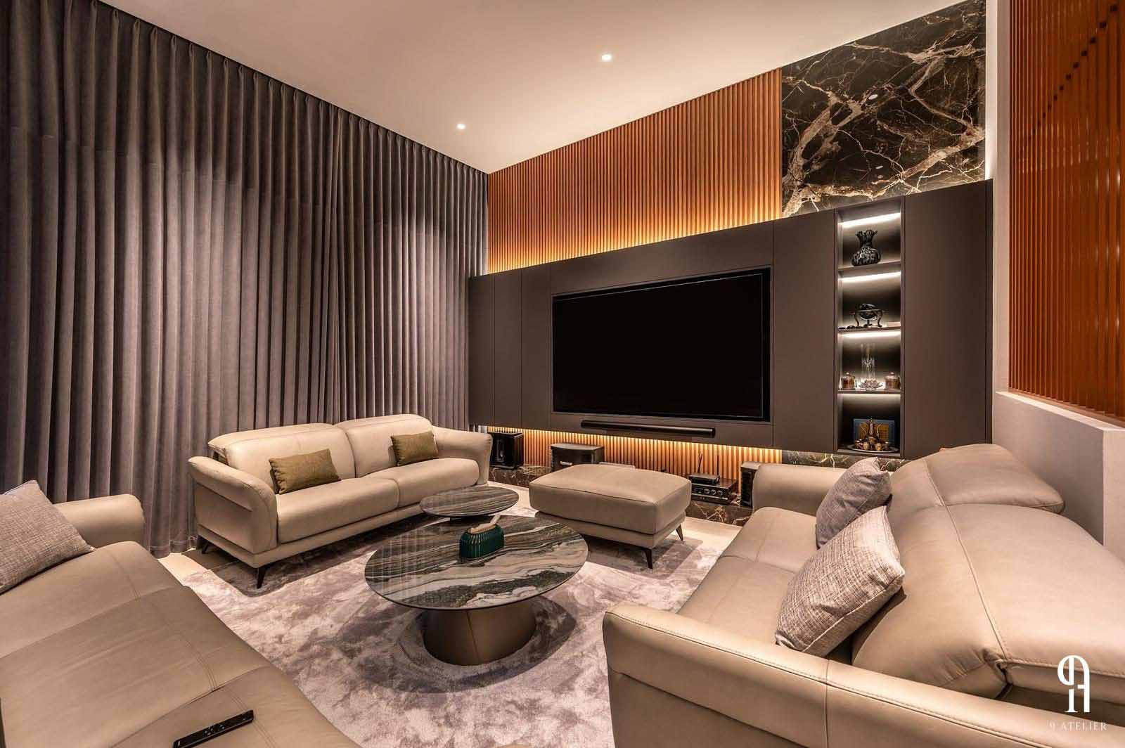 Smart home system for Aida Street project’s living room