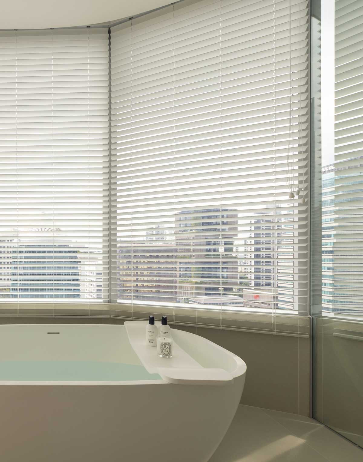 The ensuite offers sweeping city views