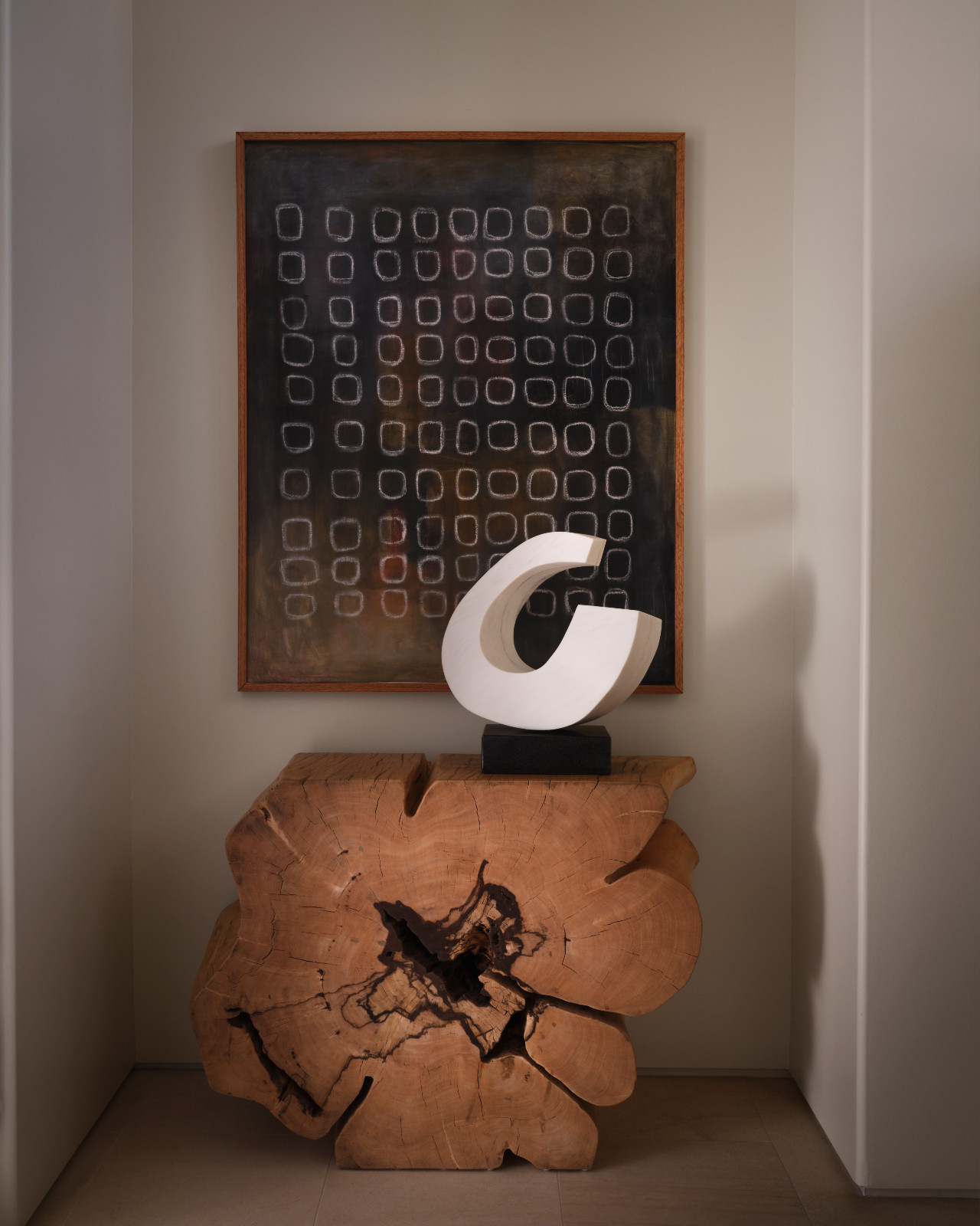 The entryway of artist and interior designer Lori Brunner's La, Jolla, California family home
