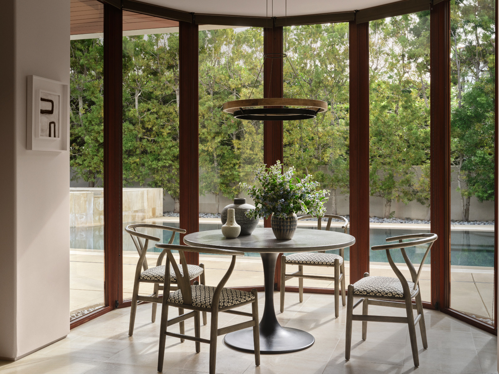 The dining nook in artist and interior designer Lori Brunner's La, Jolla, California family home