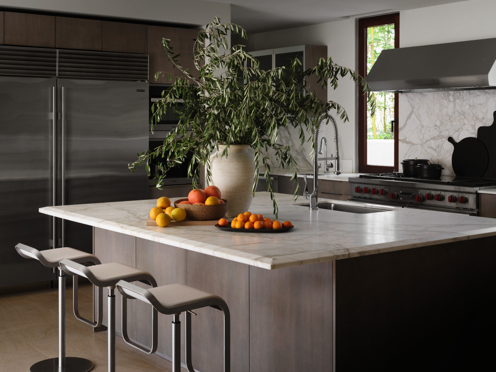 The kitchen in artist and interior designer Lori Brunner's La, Jolla, California family home