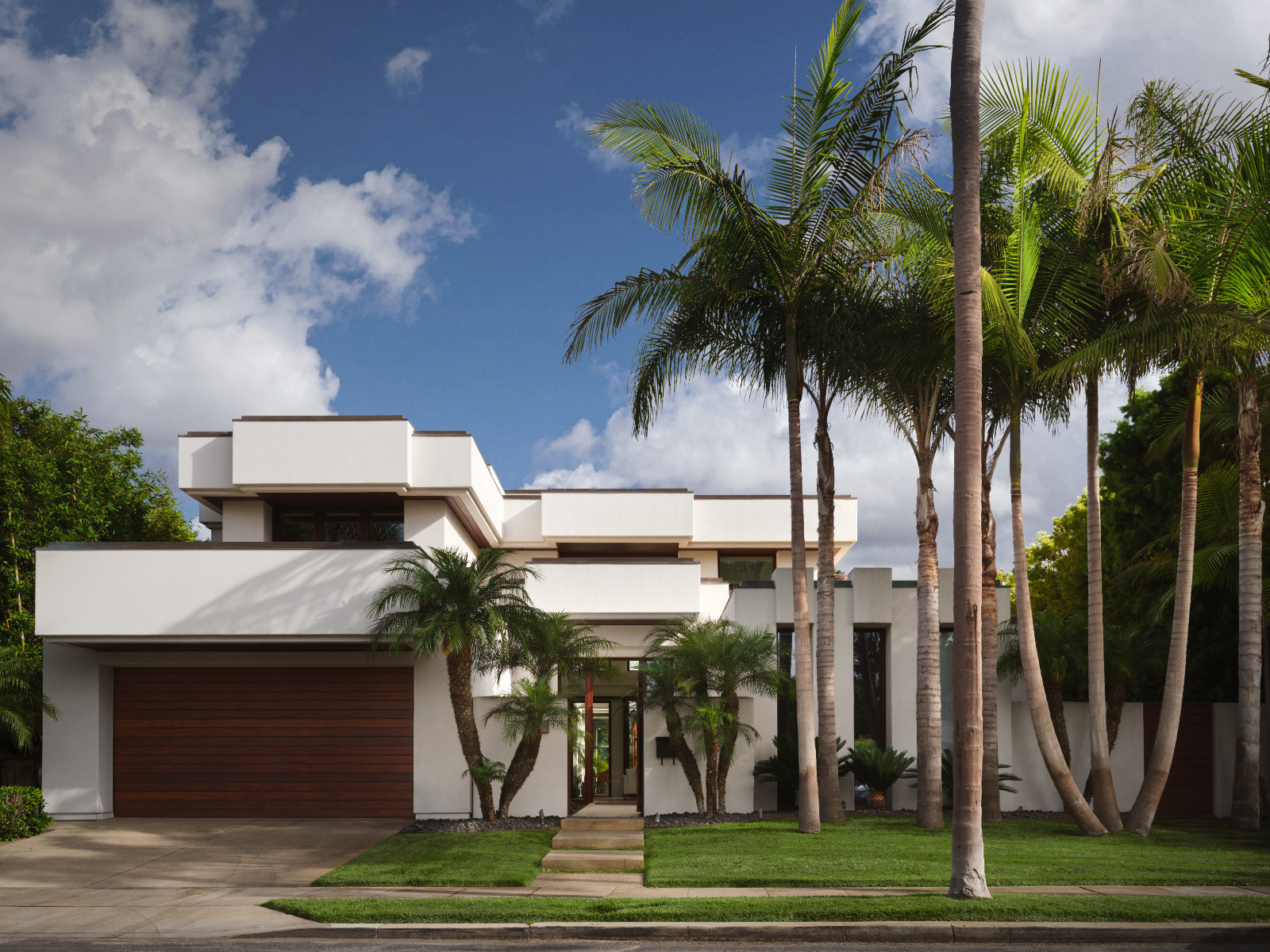 The exterior of artist and interior designer Lori Brunner's La, Jolla, California family home