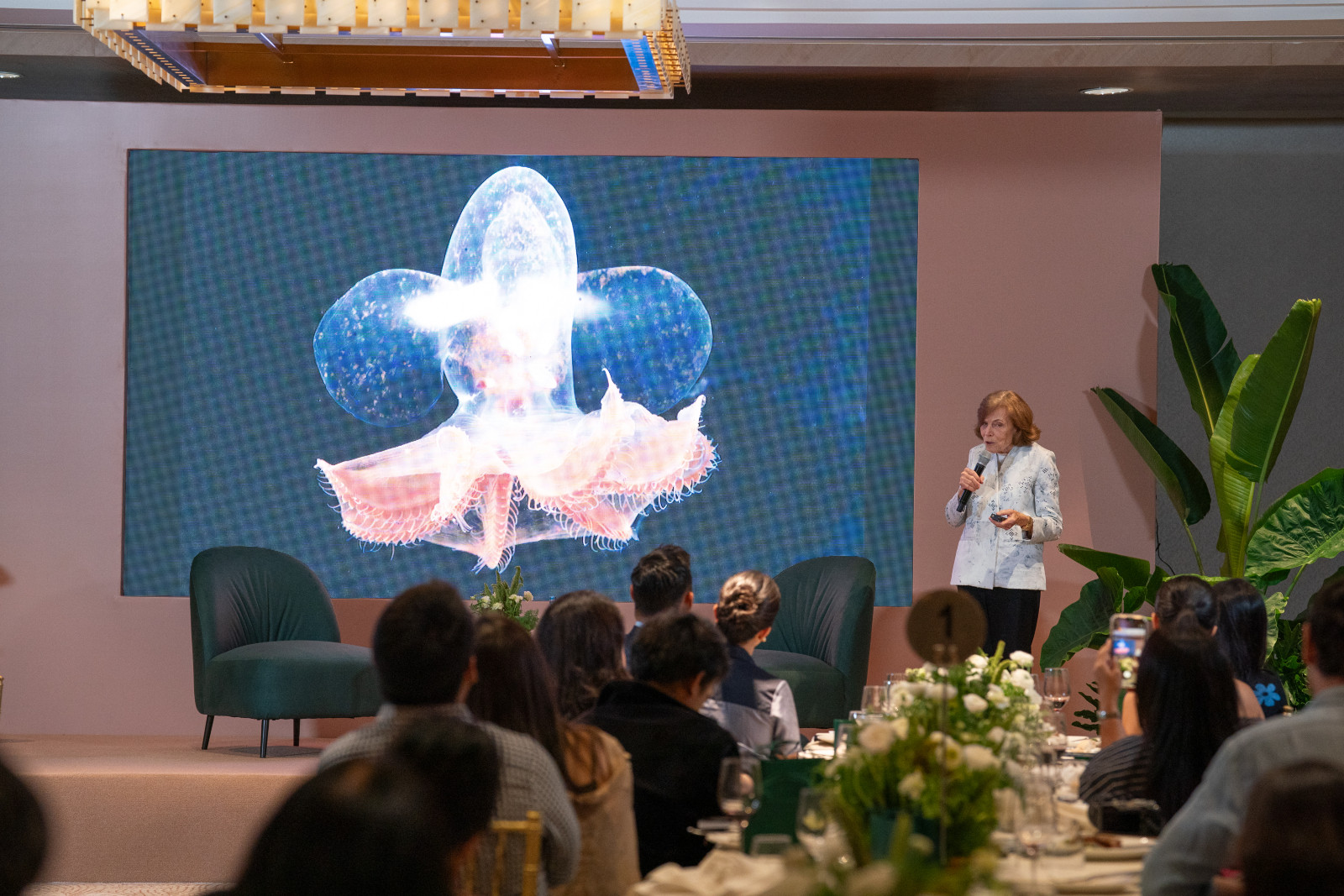 Guests are all eyes on Sylvia Earle as she talks about her decades-long dedication to exploring and protecting the oceans