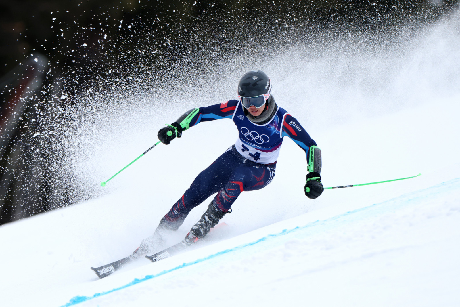 Hau Tsuen Adrian Yung of Team Hong Kong, China competes during the Men's Giant Slalom on day eight of the Milano Cortina 2026 Winter Olympics at Stelvio Alpine Skiing Centre on February 14, 2026 in Bormio, Italy. (Photo by Sean M. Haffey/Getty Images)