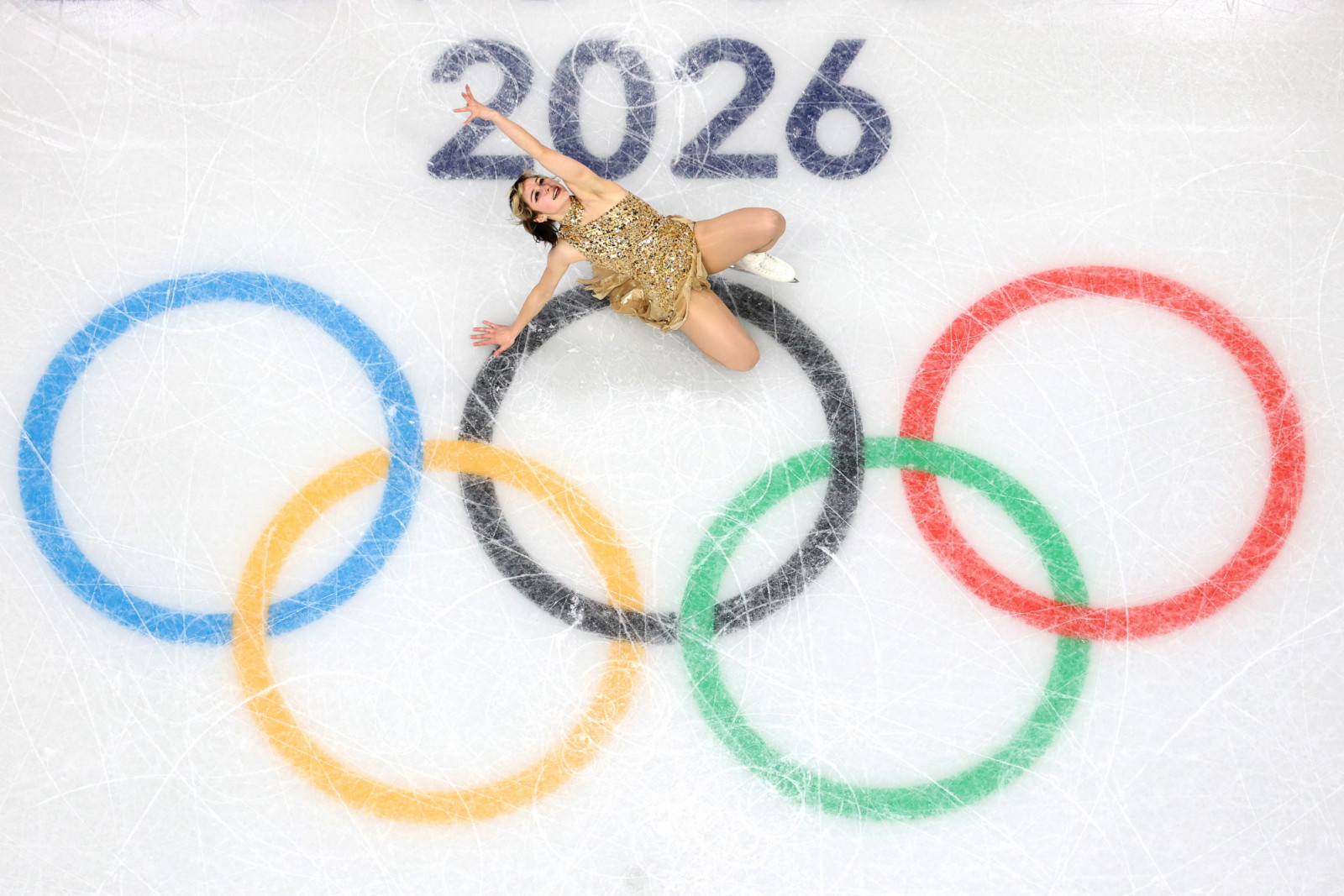 MILAN, ITALY - FEBRUARY 19: (EDITORS NOTE: Image was captured using a robotic camera positioned above the field of play.) Alysa Liu of Team United States competes in Women's Single Skating - Free Skating on day thirteen of the Milano Cortina 2026 Winter Olympic games at Milano Ice Skating Arena on February 19, 2026 in Milan, Italy. (Photo by Matthew Stockman/Getty Images)