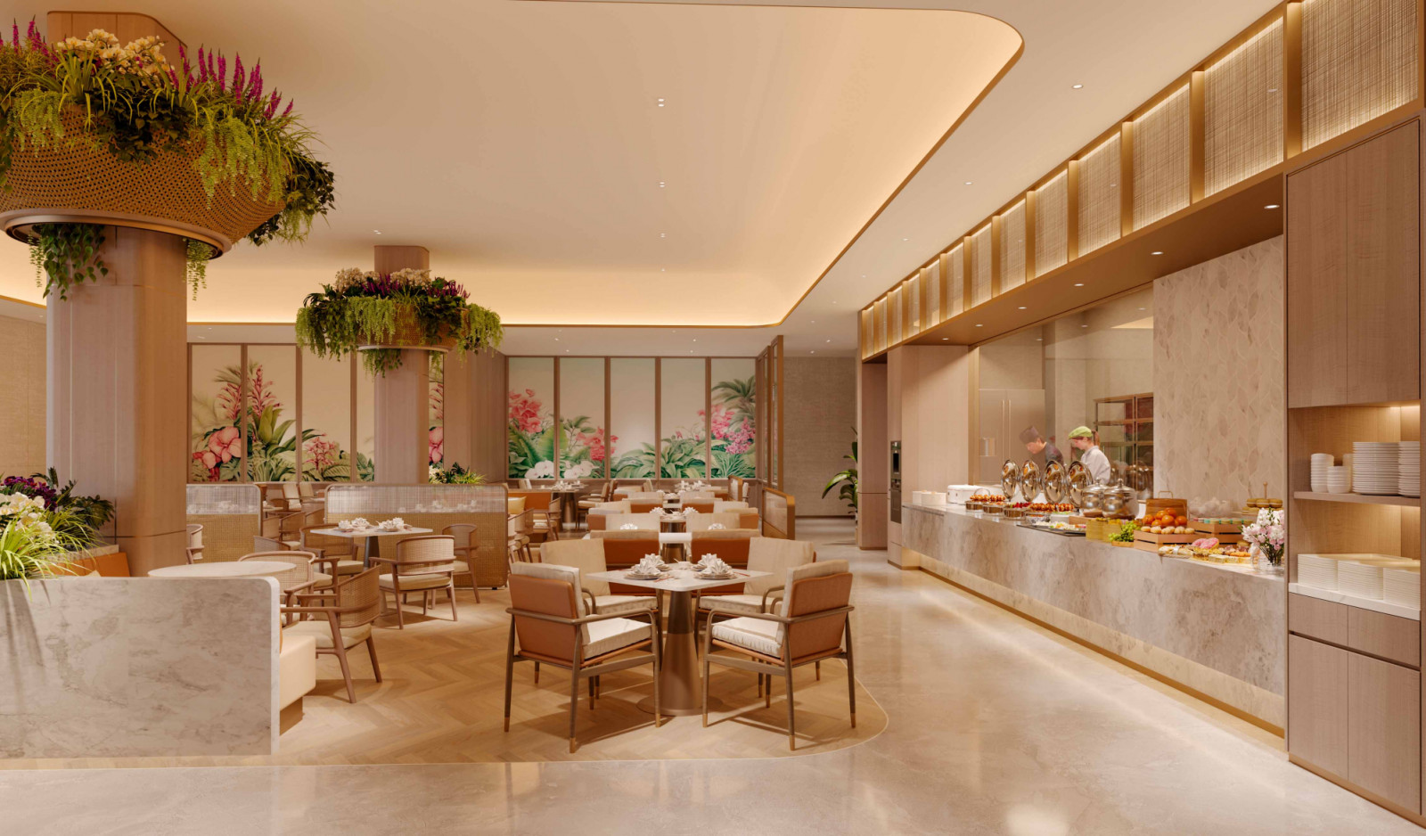 Supported by Wilmar International’s Central Kitchen, the all-day dining restaurant at Perennial Living is designed with the care of a hospitality setting