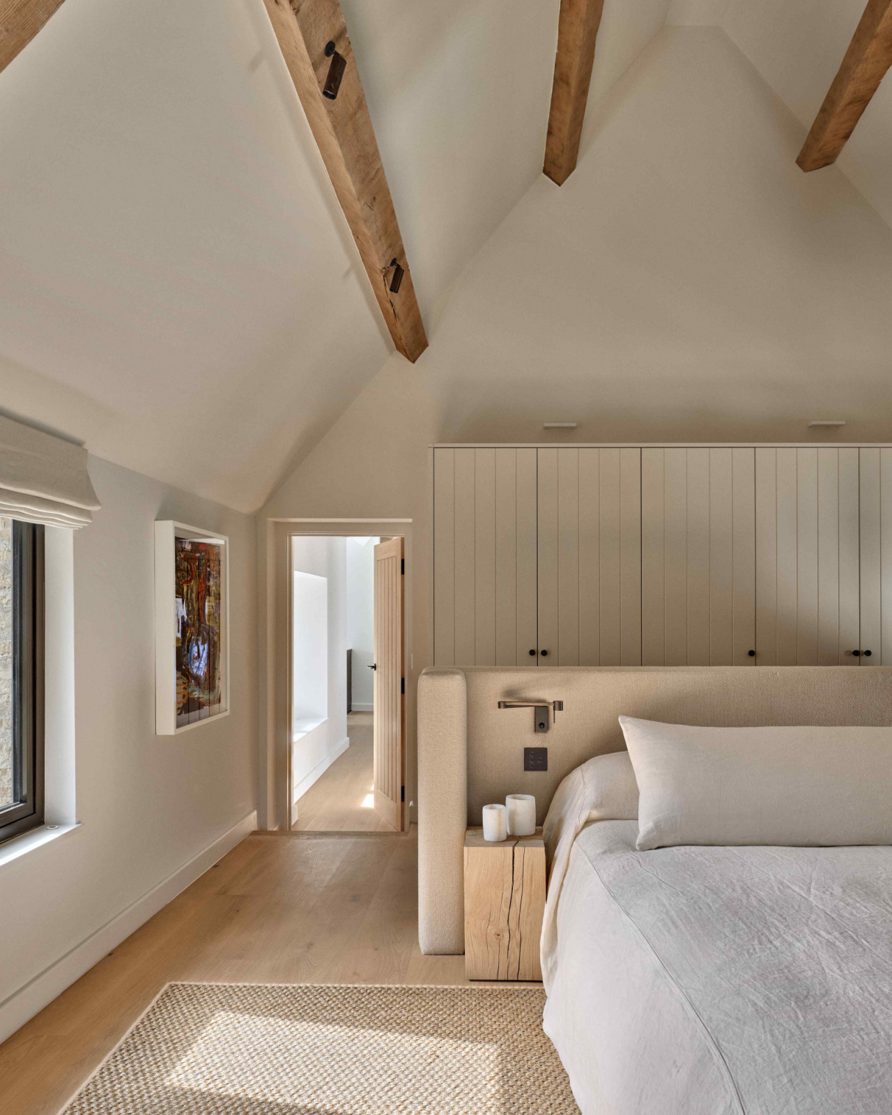 Exposed timber beams echo the defining features of traditional Cotswold architecture