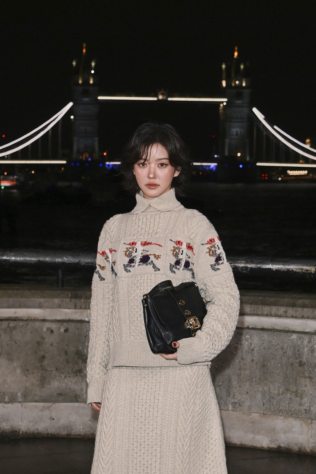 LONDON, ENGLAND - FEBRUARY 23: Leedia attends the Burberry Winter 2026 Show during London Fashion Week at Old Billingsgate on February 23, 2026 in London, England. (Photo by Alan Chapman/Dave Benett/Getty Images for Burberry)