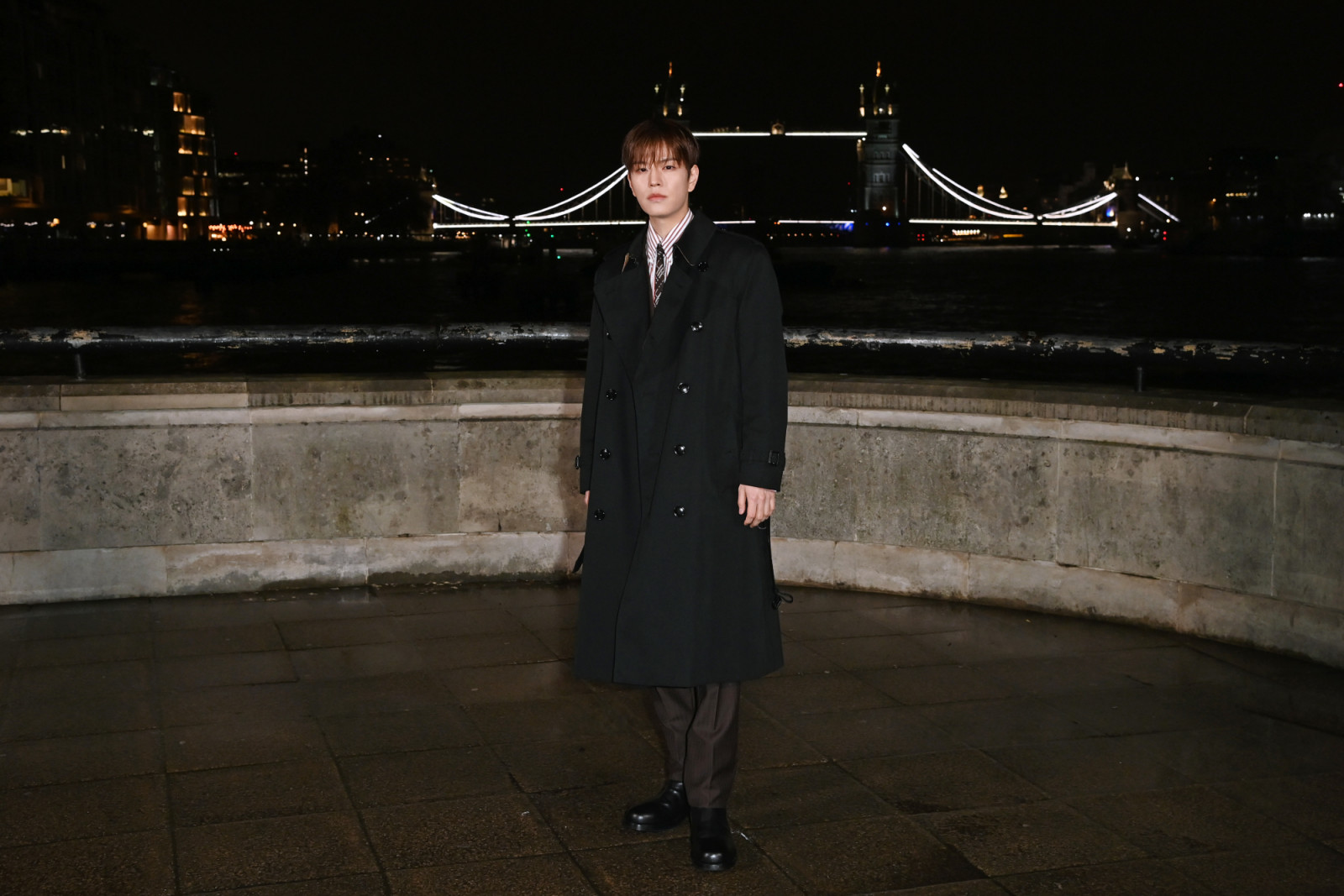 LONDON, ENGLAND - FEBRUARY 23: Seungmin attends the Burberry Winter 2026 Show during London Fashion Week at Old Billingsgate on February 23, 2026 in London, England. (Photo by Alan Chapman/Dave Benett/Getty Images for Burberry)