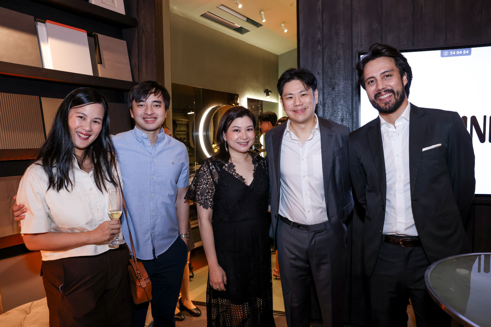 X, X, X, Brian Hontiveros, and Rafa Siguion-Reyna at the launch of Scavolini's new showroom at the Proscenium at Rockwell