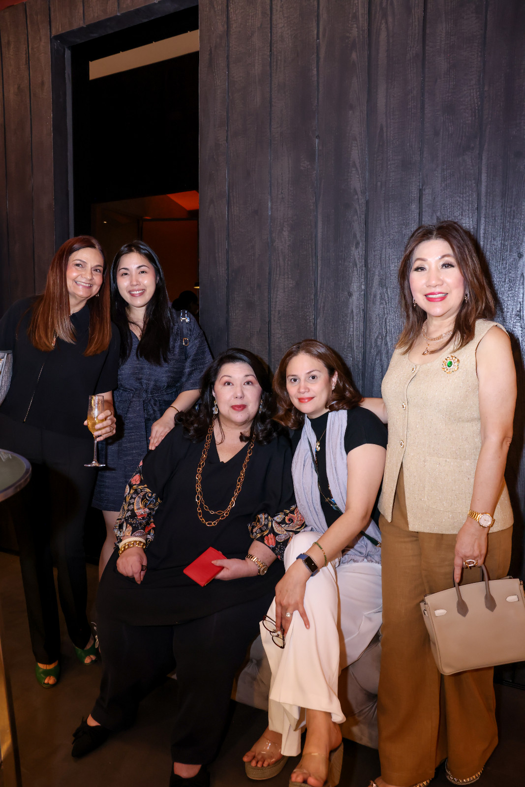 Gina Mohnani, Isabel Francisco, Irene Martel Francisco, X, and Connie Haw at the launch of Scavolini's new showroom at the Proscenium at Rockwell