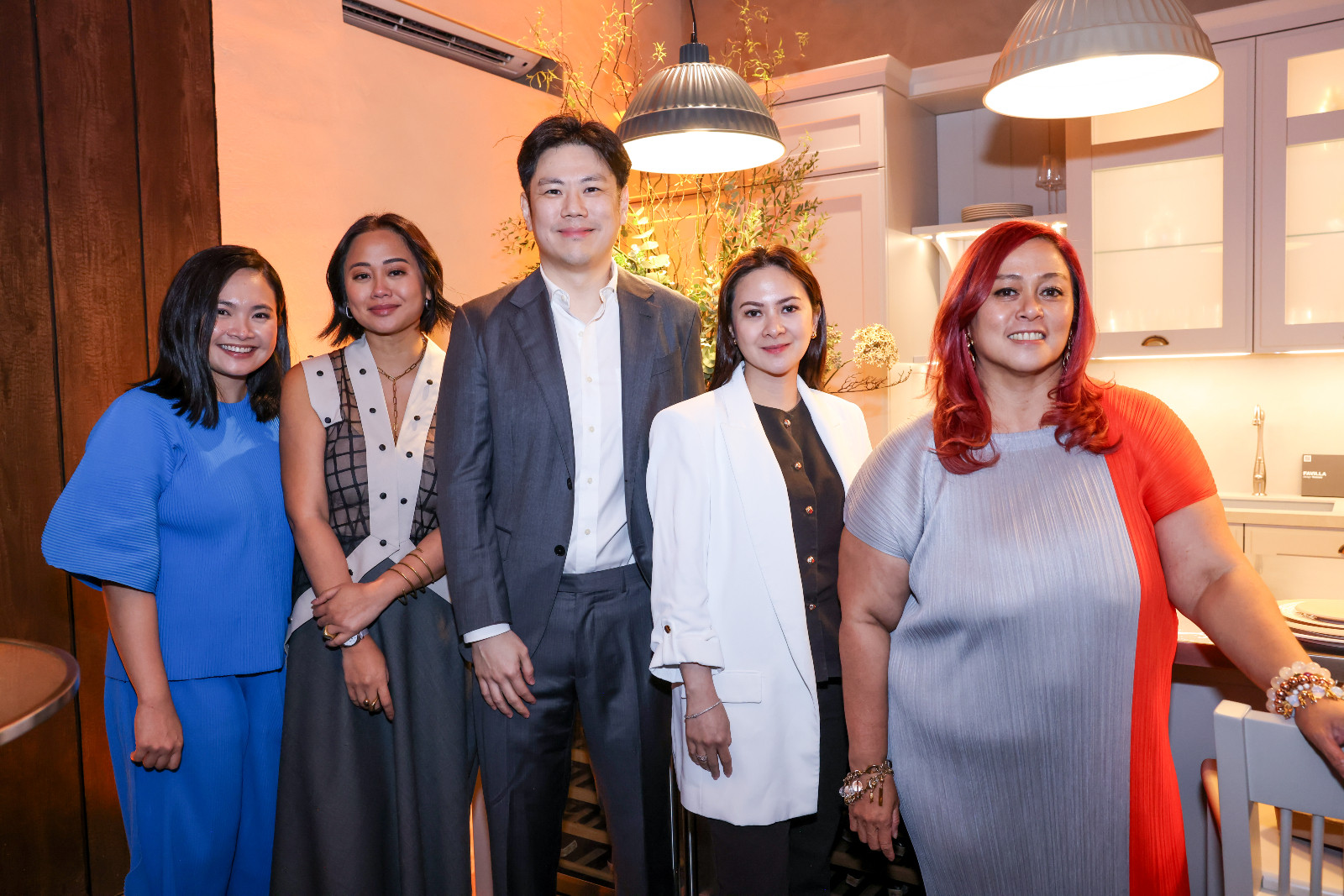 Interior designers Pauline Sac, Rossy Rojales, Iris Ocampo, and Cecil Ravelas with Brian Hontiveros of Modularity Home at the launch of Scavolini's new showroom at the Proscenium at Rockwell