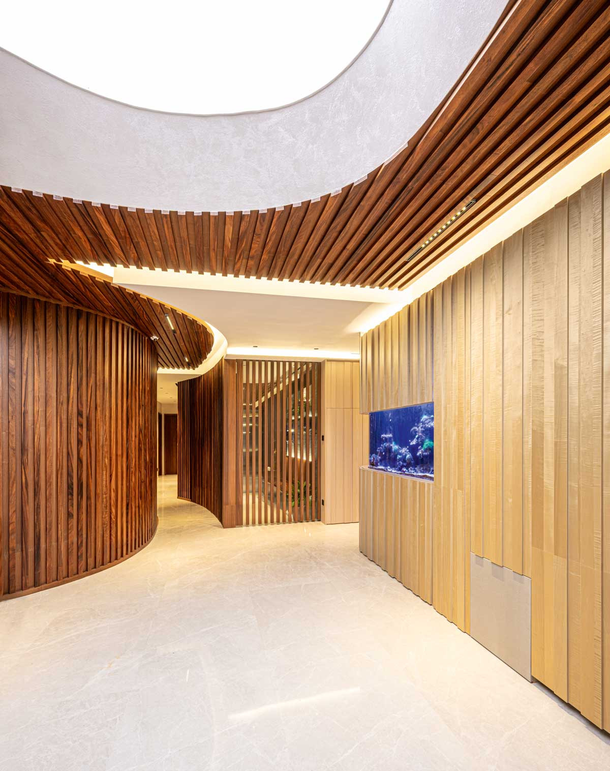 A special textured paint was applied to the ceiling to add depth