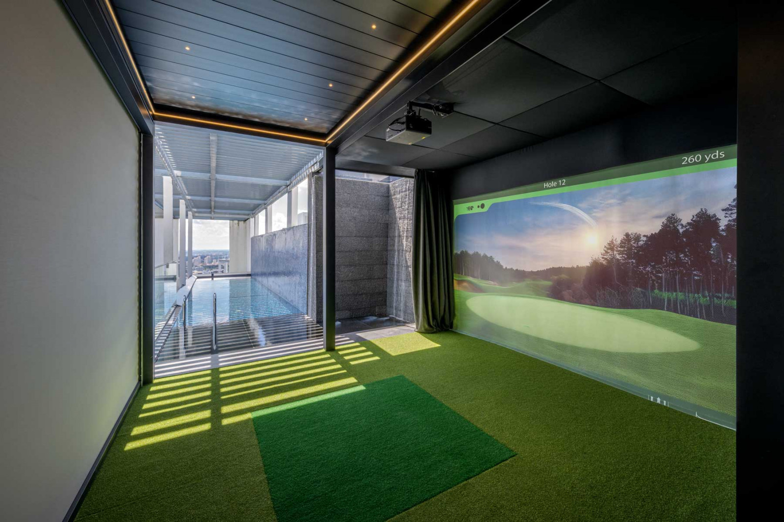 The outdoor golf simulator was constructed after engineers carefully studied factors such as wind behaviour to ensure safety regulations were complied with