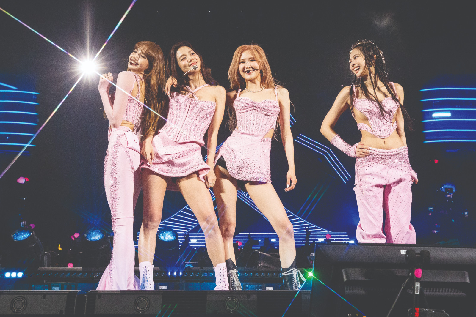 INDIO, CALIFORNIA - APRIL 22: (L-R) Lisa, Jisoo, Rosé and Jennie of BLACKPINK perform onstage at the 2023 Coachella Valley Music and Arts Festival on April 22, 2023 in Indio, California. (Photo by Emma McIntyre/Getty Images for Coachella)
