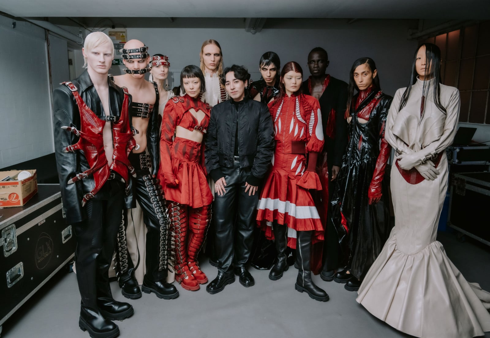 Hong Kong designer Angus Tsui’s fall-winter 2026 collection uses vegan leather to depict wounded flesh