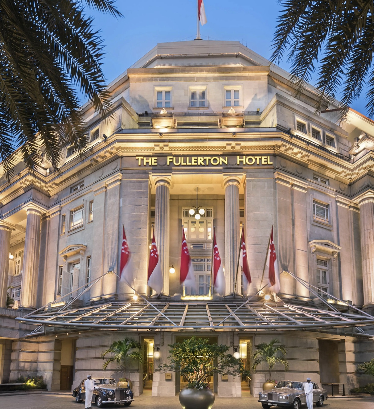 The Doric colonnade of the former General Post Office, faithfully restored during the 2001 conversion led by Singaporean firm Architects 61