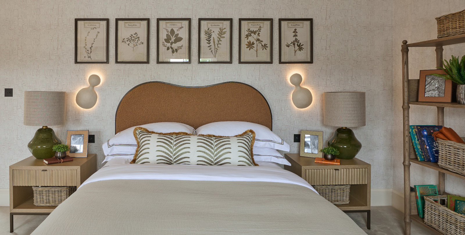 The bedroom in a renovated Georgian home in London, England designed by Sophie Paterson Interiors