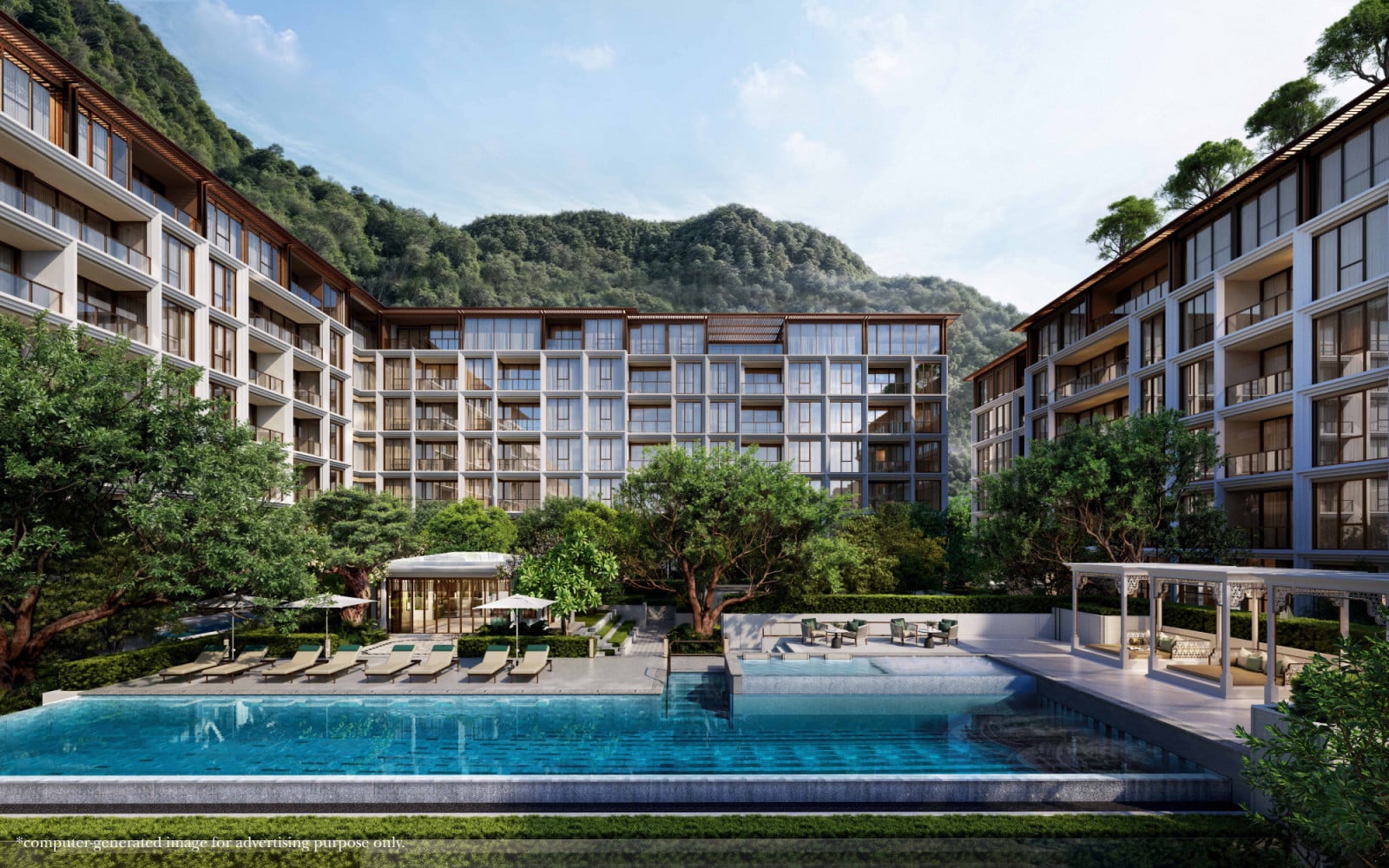 A rendering of the pool at The Residences at InterContinental Phuket Resort