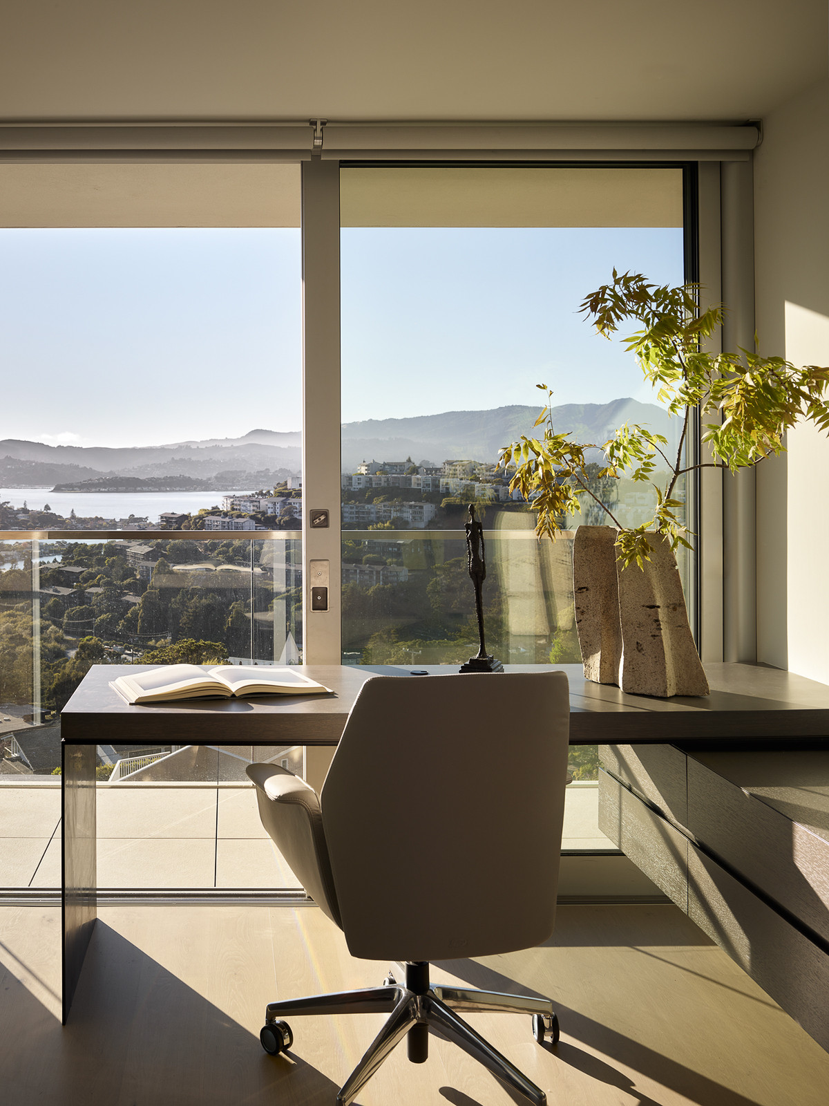Exploring the modernist details in the home office of a San Francisco home designed by Swatt + Partners