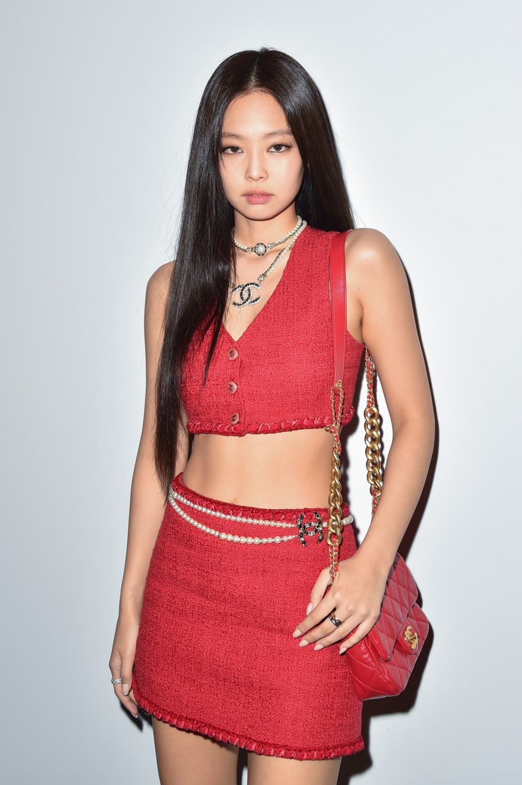 Jennie at the Chanel Womenswear Spring/Summer 2022 in 2021 (Photo: Stephane Cardinale - Corbis/Corbis via Getty Images)