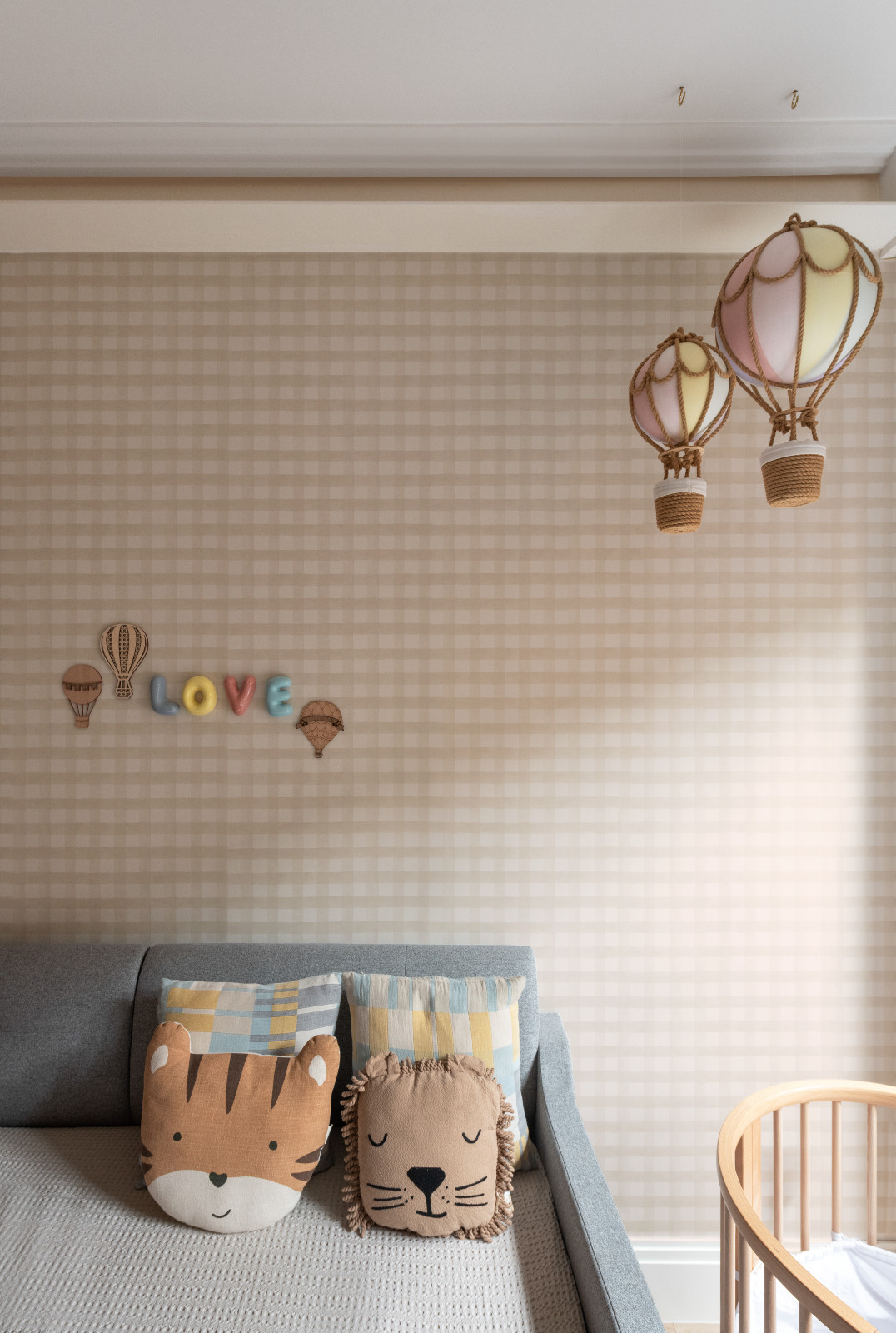 A child's bedroom in a London, England home designed by Aashni Kumar