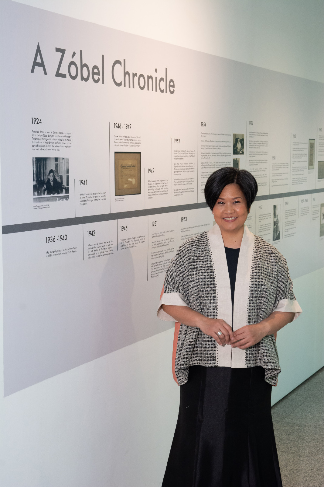 Aprille Tijam with A Zóbel Chronicle, a chronological overview of the life and work of Filipino-Spanish abstract artist Fernando Zóbel (1924–1984), co-written by Aprille Tijam and Tenten Mina for Ayala Museum (Photo: Rex Reynaldo Cabugon)