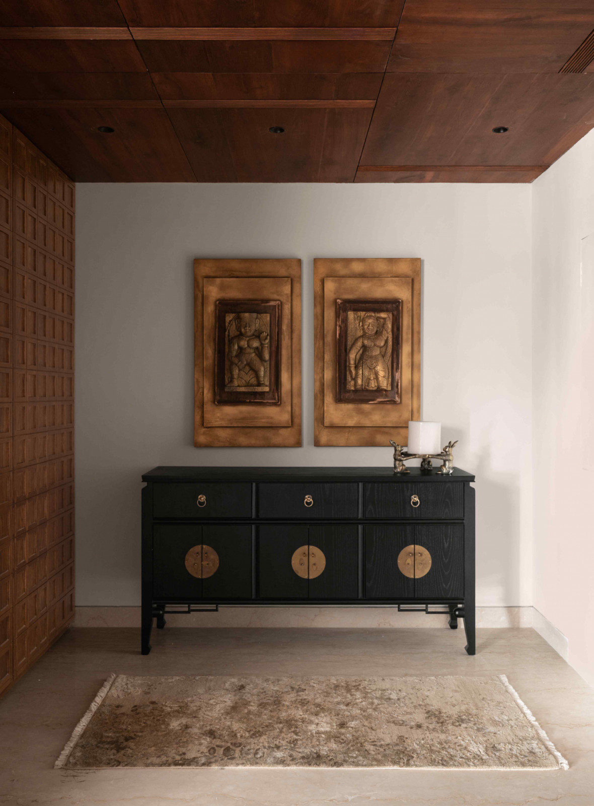 Indian artworks punctuate the interiors with cultural depth