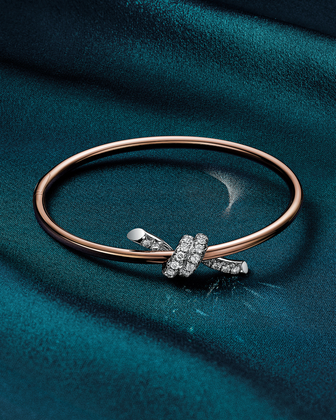 Tiffany Knot bangle in rose gold and platinum with diamonds (Photo: courtesy of Tiffany & Co.)