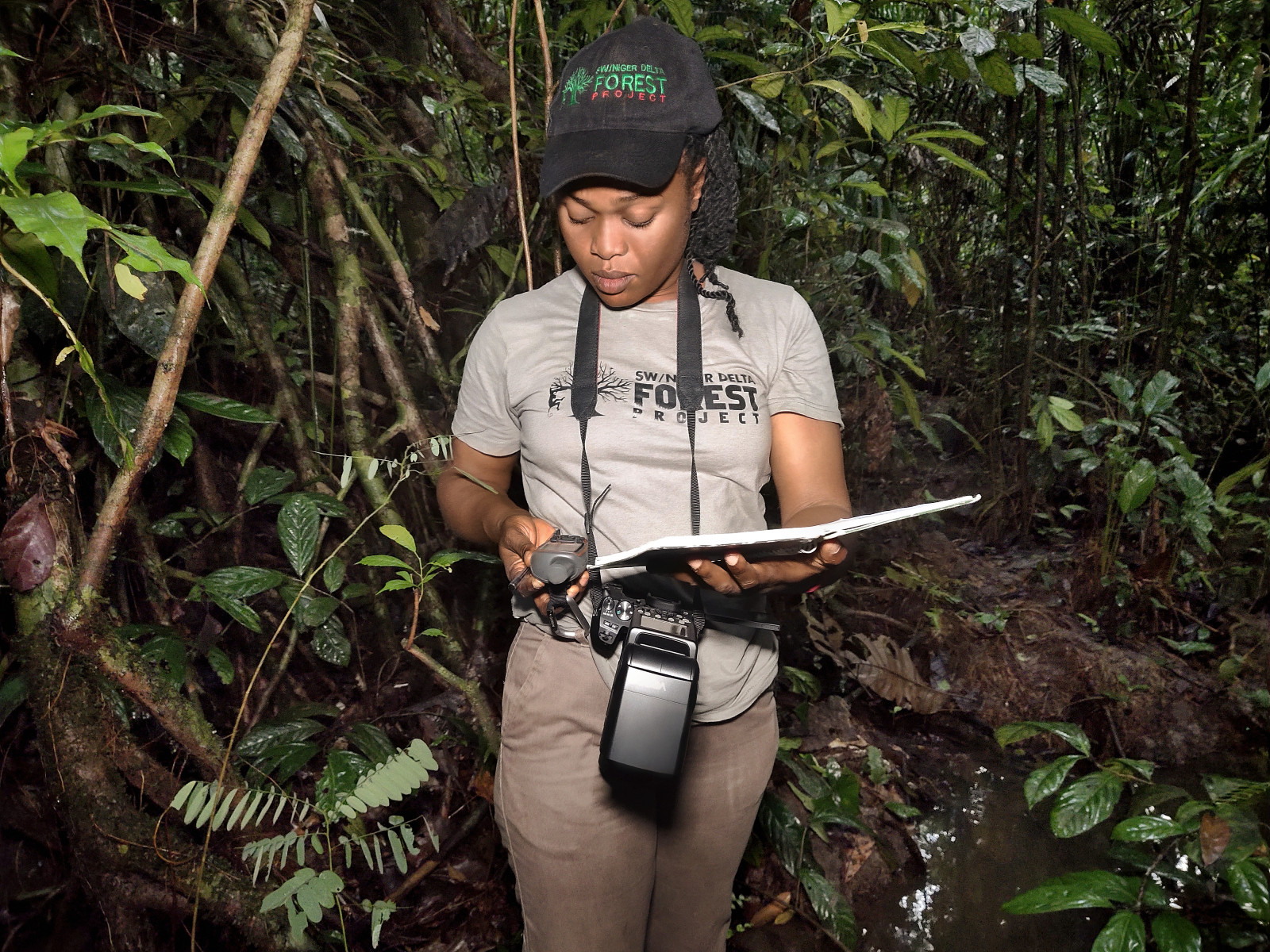 Rolex Awards Laureate Rachel Ikemeh, pictured in the Niger Delta. The Rolex Award will support her in building a new training hub and mobile education programme within the Delta, a little-studied biodiversity hotspot, helping to recreate her success throughout neighbouring communities.