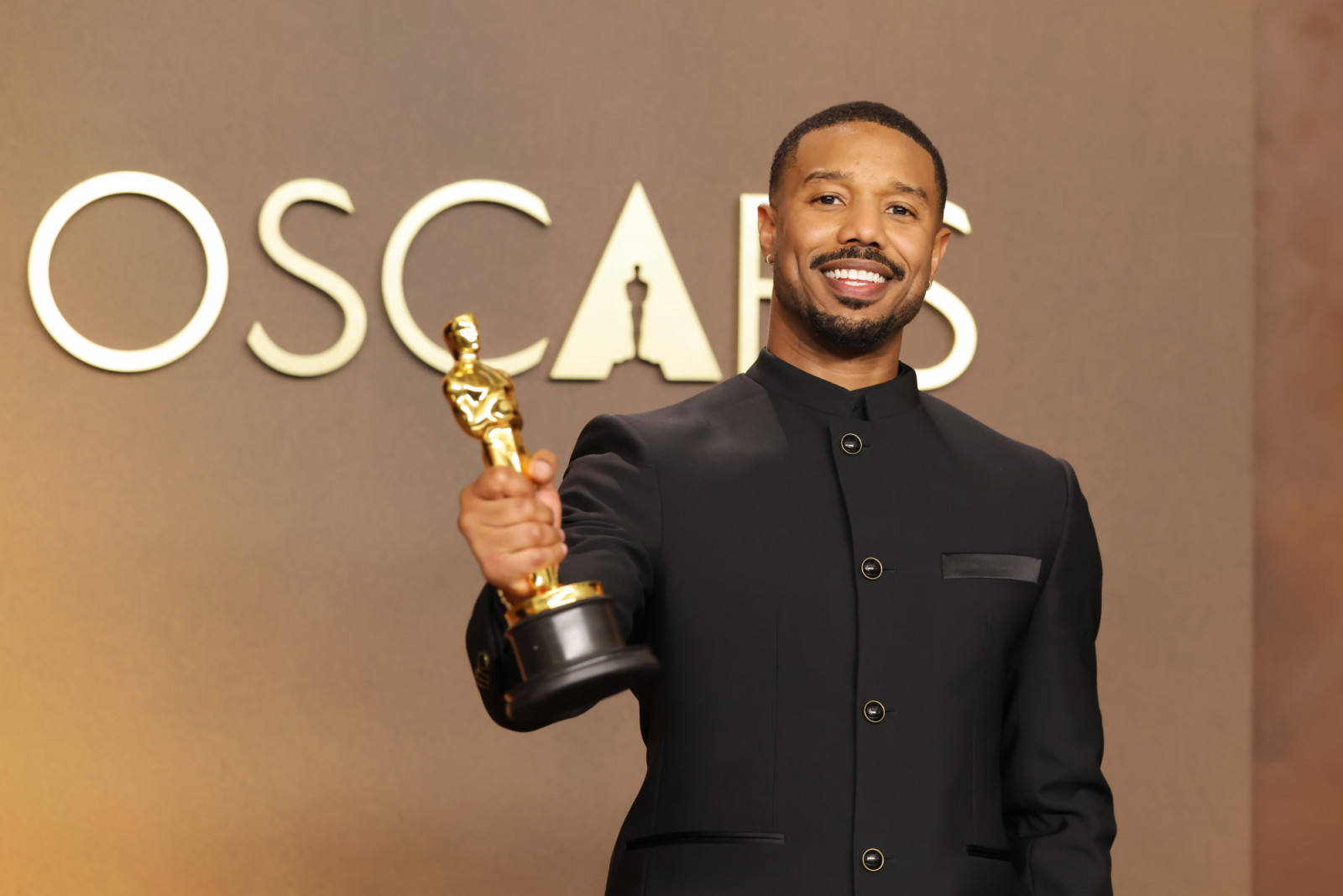HOLLYWOOD, CALIFORNIA - MARCH 15: Michael B. Jordan, winner of the Best Actor Award for “Sinners”, poses in the press room during the 98th Oscars at Dolby Theatre on March 15, 2026 in Hollywood, California. (Photo by Mike Coppola/Getty Images)
