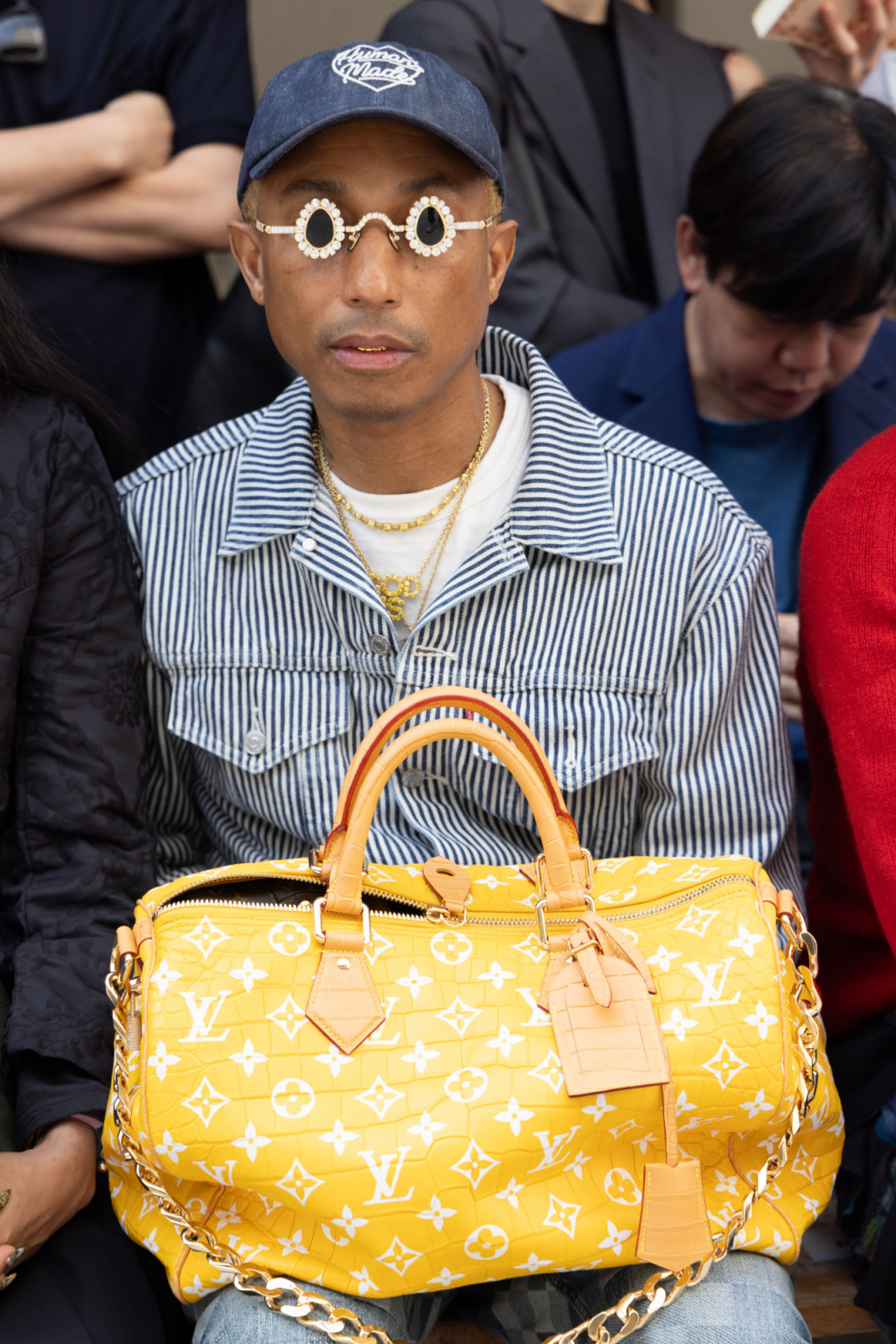 PARIS, FRANCE - JUNE 23: (EDITORIAL USE ONLY - For Non-Editorial use please seek approval from Fashion House) Pharrell Williams attends the Junya Watanabe Man Menswear Spring/Summer 2024 show as part of Paris Fashion Week on June 23, 2023 in Paris, France. (Photo by Peter White/Getty Images)