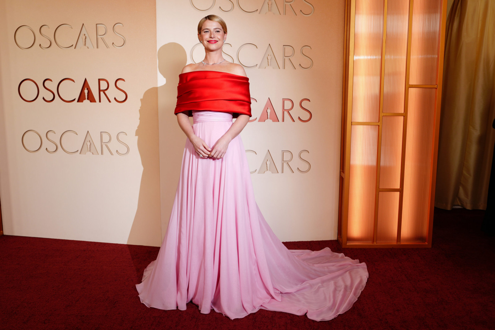 Jessie Buckley arrives at the Oscars on Sunday, March 15, 2026, at the Dolby Theatre in Los Angeles. (Photo by Jordan Strauss/Invision/AP)