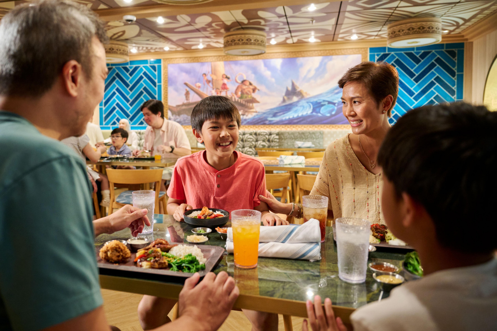 Grama Tala’s Kitchen on the Disney Adventure is a quick-service eatery that captures the vibrant scenery and island flair of Disney’s “Moana,” offering an imaginative menu that highlights the diverse flavors of the Pacific and Asia. (Matt Stroshane, photographer)