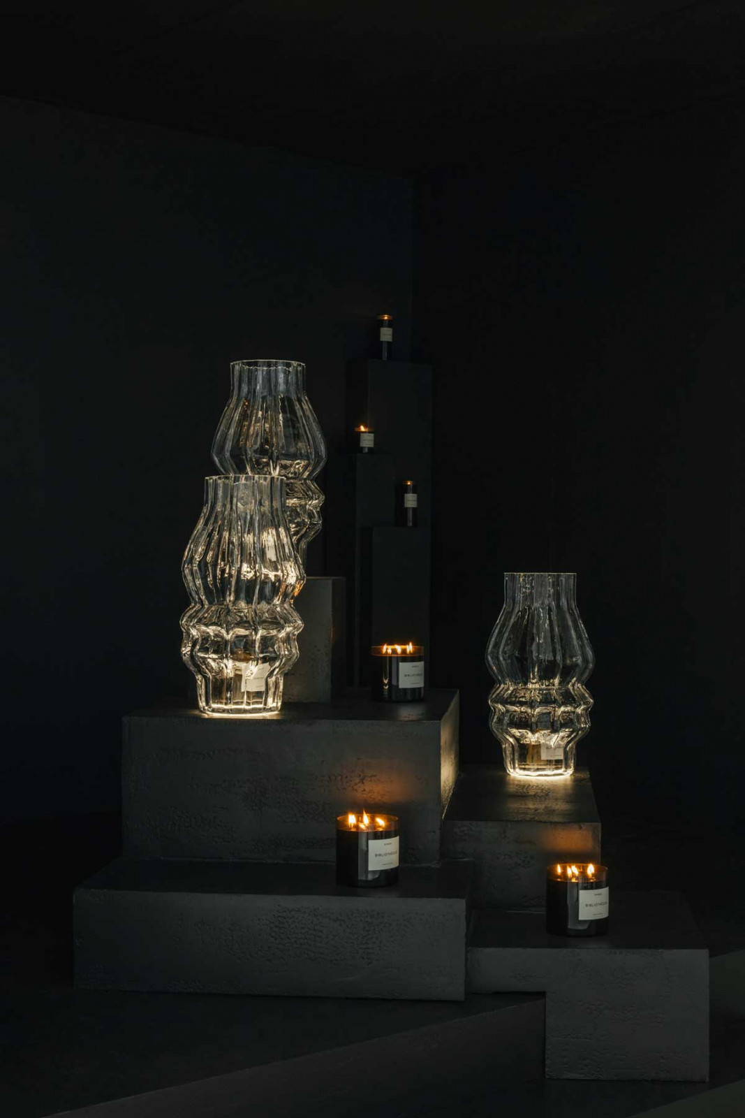 Each glass vessel bears the subtle irregularities of its making, serving as evidence of breath, heat and human touch