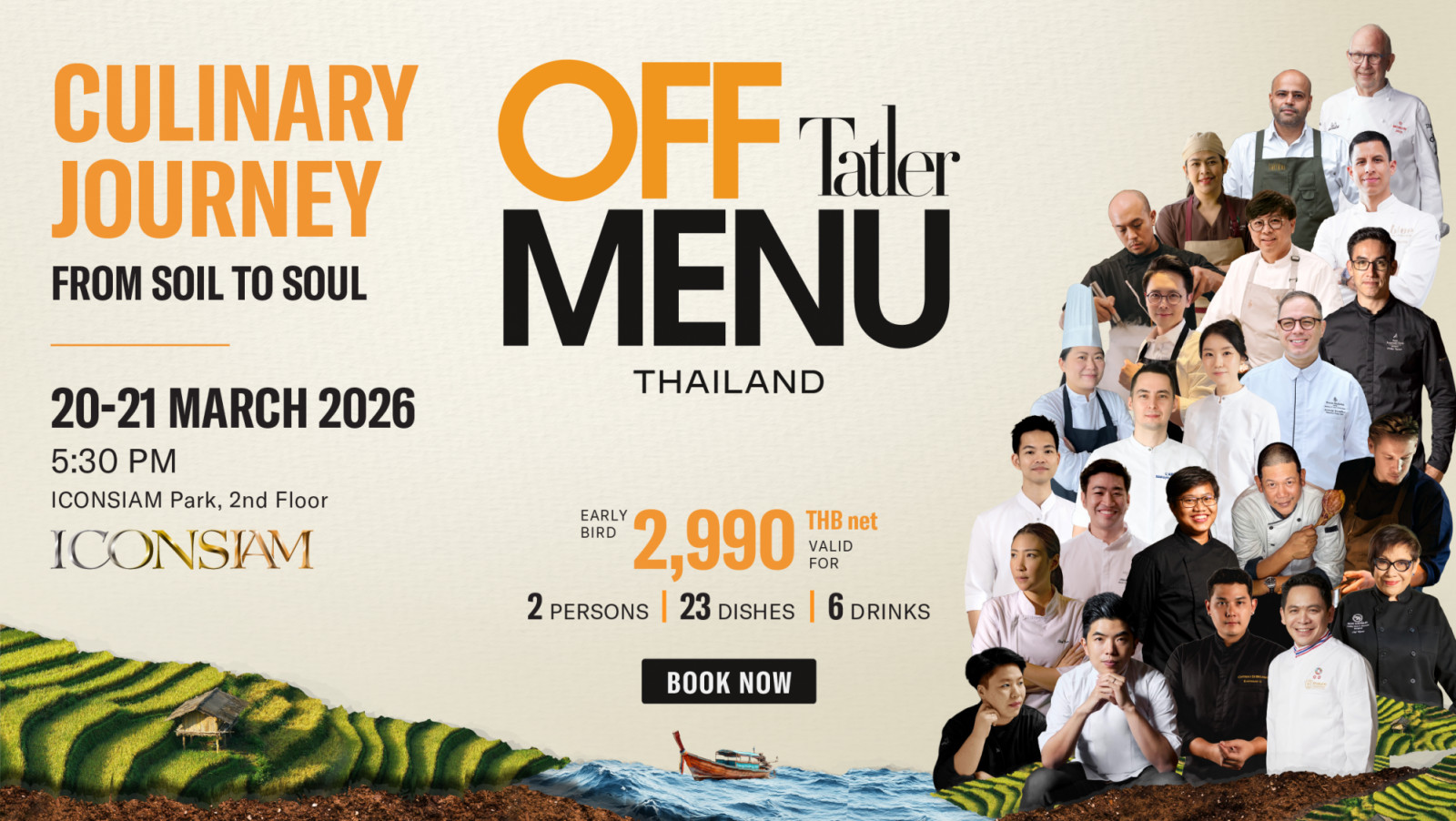 Tatler Off Menu 2026: Culinary Journey – From Soil to Soul 20–21 มีนาคม 2026 ที่ ICONSIAM Park